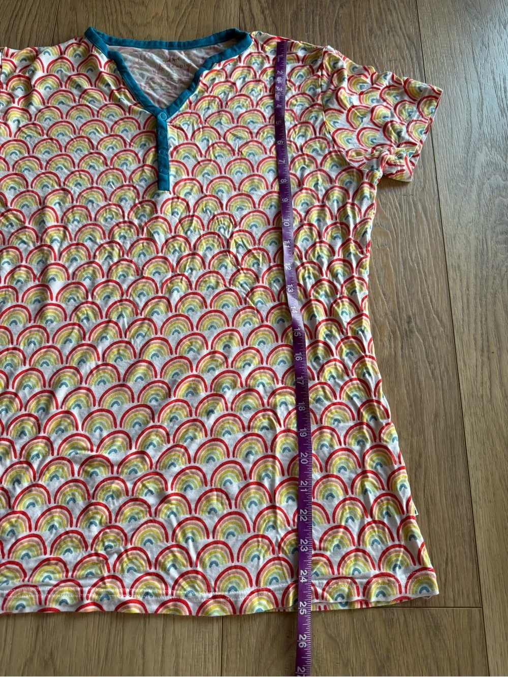 LITTLE SLEEPIES Primary Rainbow Print Short Sleeve Pajama Top & Bottom - Picture 2 of 10